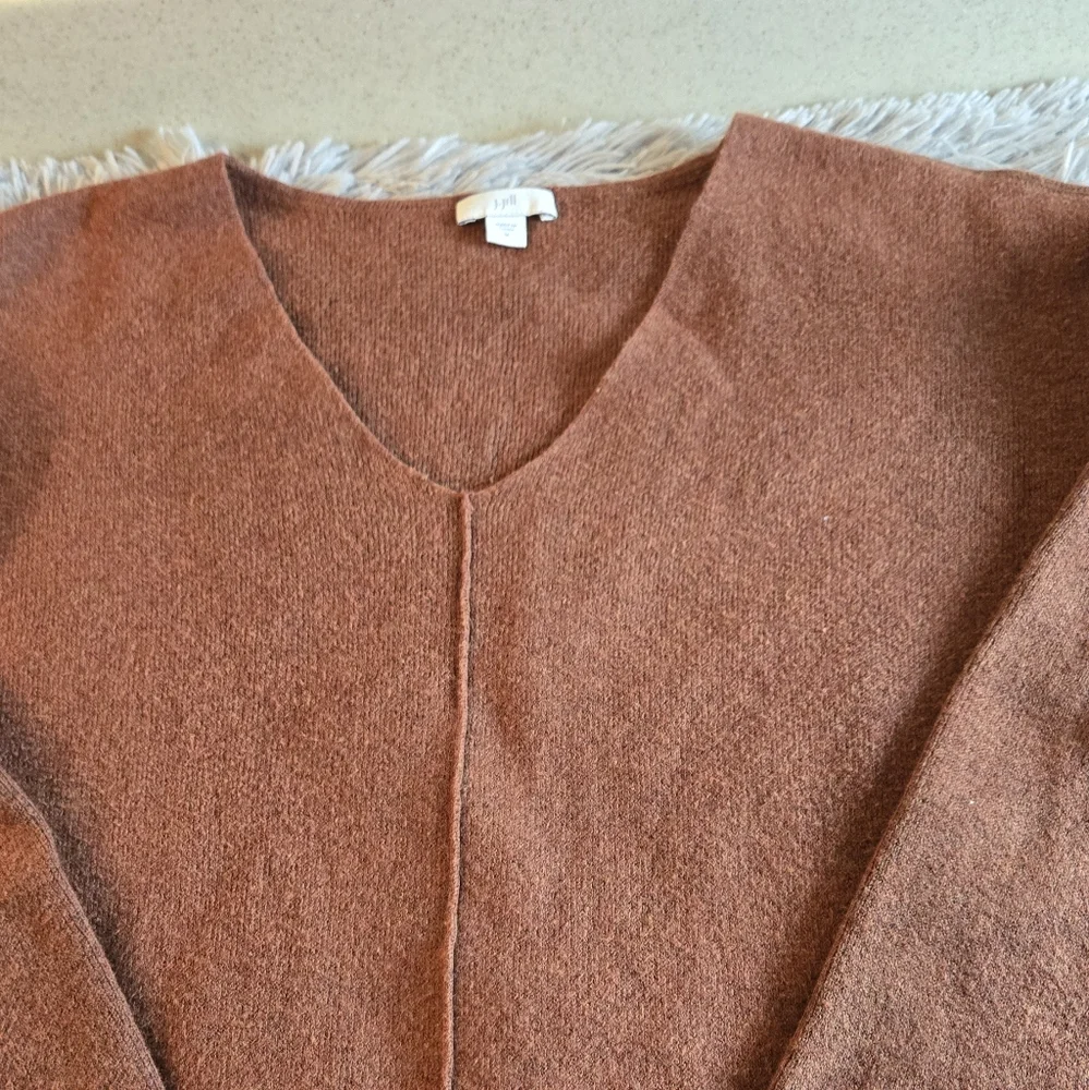 J.Jill Rust Color V Neck Sweater Size Med - Picture 8 of 16